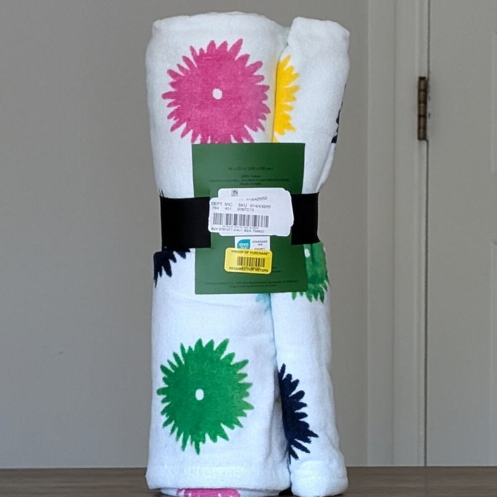 Kate Spade ♠️ NWT Outdoor Collection Pom Pom Beach Towel - Picture 2 of 6